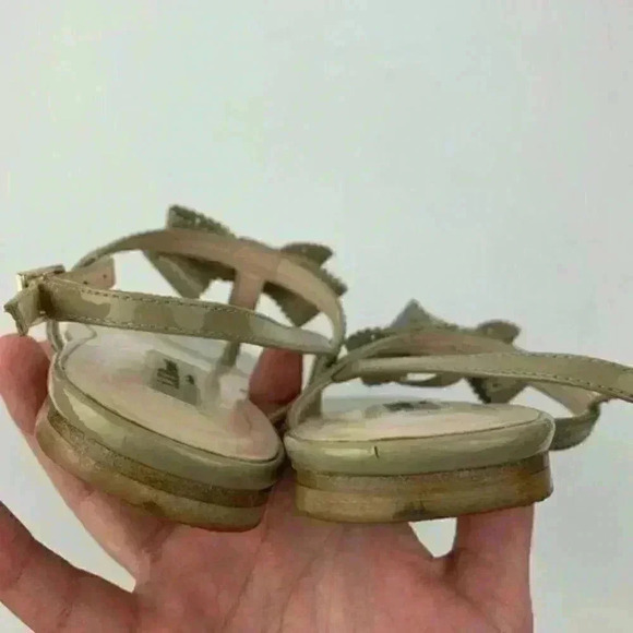 LK Bennett sandals 37.5 6.5 taupe patent leather - Picture 6 of 8